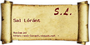 Sal Lóránt névjegykártya